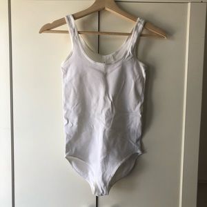 The Group by Babaton - White Ribbed Bodysuit - XS